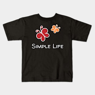 Simple Life - Abstract Butterflies Kids T-Shirt